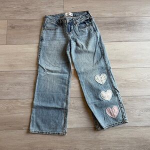 abercrombie kids low rise baggy jeans girls size 9 / 10 short